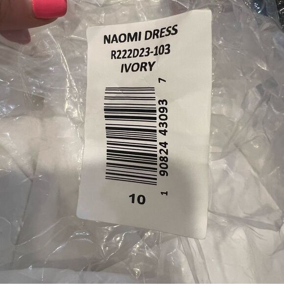 NWT Sachin and Babi Naomi Halter Asymmetric Midi Dress women's size 10 in ivory - Picture 4 of 15